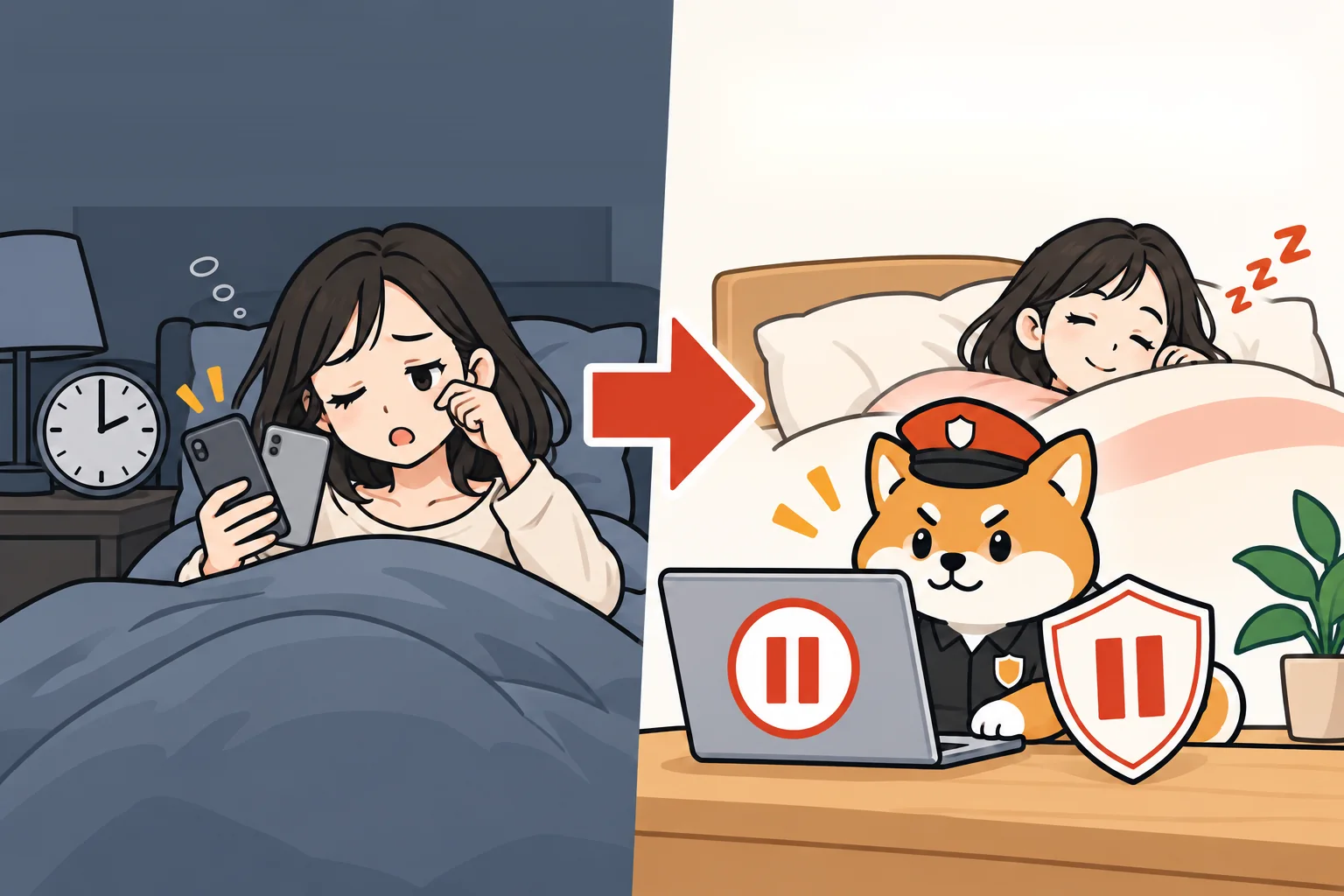 手作業だと…夜中に布団の中で2台のスマホを見くらべて眠い。ソールドガードなら、ぐっすり眠っている間も、ガード犬がパソコンの前で見張る